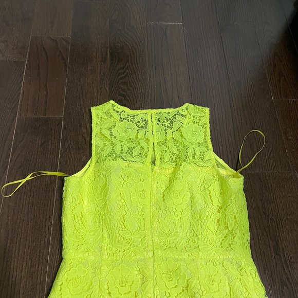 J.CREW Collection Sheath Dress Lace Neon Yellow - Picture 5 of 6